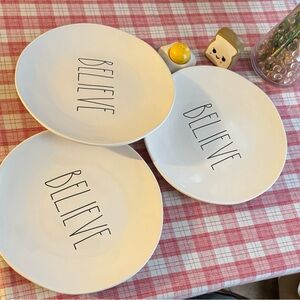3 Rae Dunn 11” dinner plates